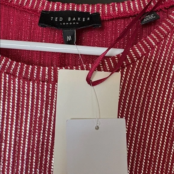 Ted Baker Metallic Raspberry Ribbed Top - Picture 2 of 3